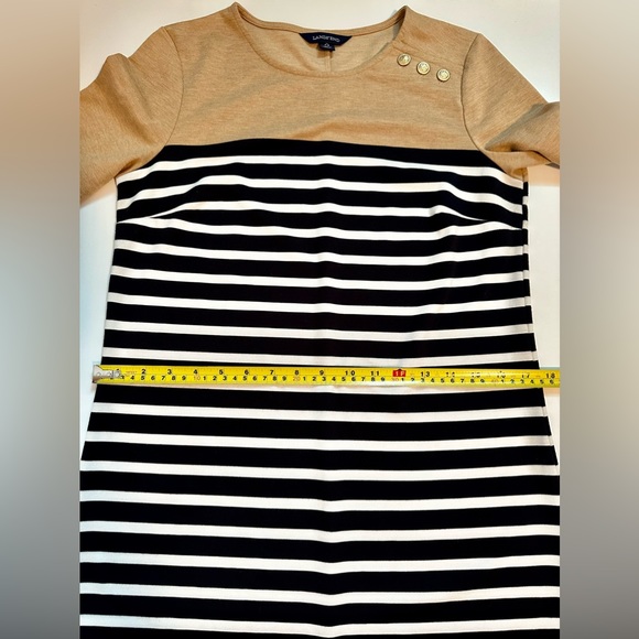 Lands End Nautical Dress Navy Blue, White and Light Brown sz S - Picture 4 of 7